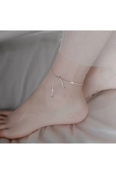 ESJ Stainless Steel Adjustable Elevator Model Snake Back Women's Anklet