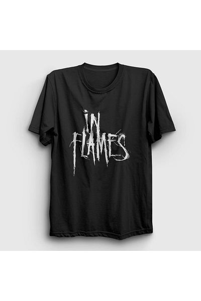 Presmono Μπλουζάκι Unisex Black Logo In Flames 83997tt