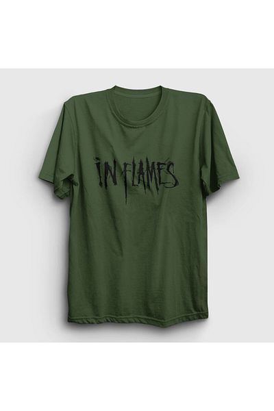 Presmono Μπλουζάκι Unisex Khaki Logo V2 In Flames 84390tt
