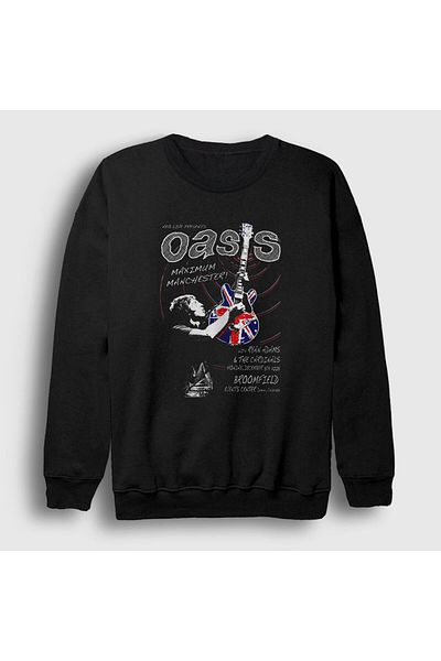 Presmono Унисекс черен суитшърт с китара Oasis 100151tt