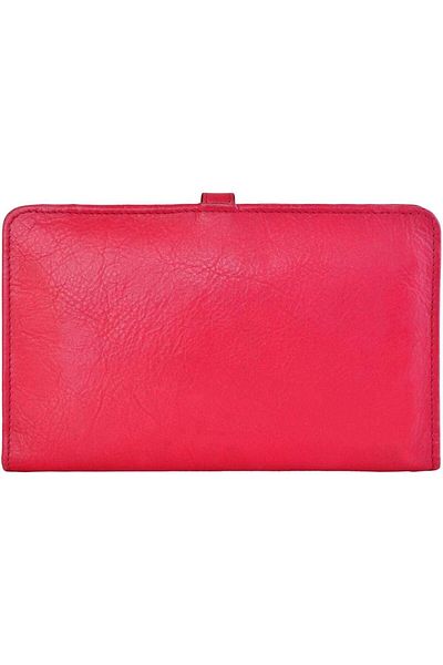 Hidesign Travel 001 Wallet for Women - Red Leather, Stylish Travel Organizer with RFID Protection