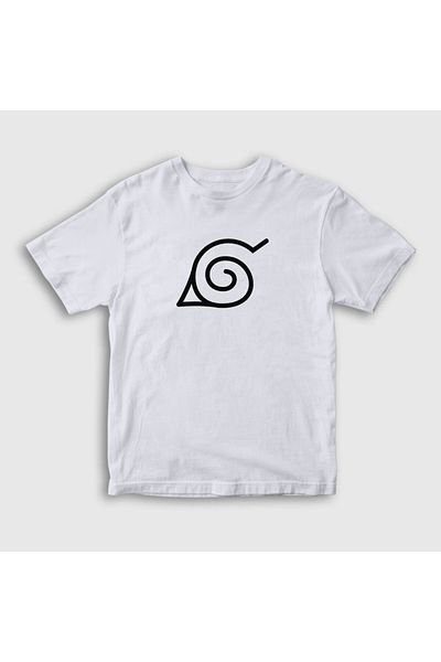 Presmono Unisex Παιδικό Λευκό Konoha Anime Naruto T-shirt 133357 ττ