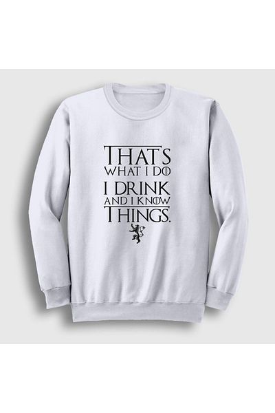 Presmono Φούτερ Unisex White Drink Game Of Thrones 191958 ττ