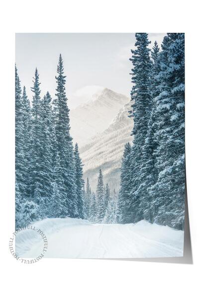 Postifull Poster Winter Road, poster de perete fără cadru, pictură verticală ...