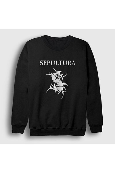 Presmono Унисекс суитшърт с черно лого на Sepultura 173073tt