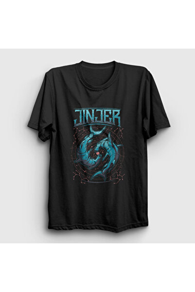 Presmono Unisex crni čekićasti žralok Jinjer T-shirt 160831tt