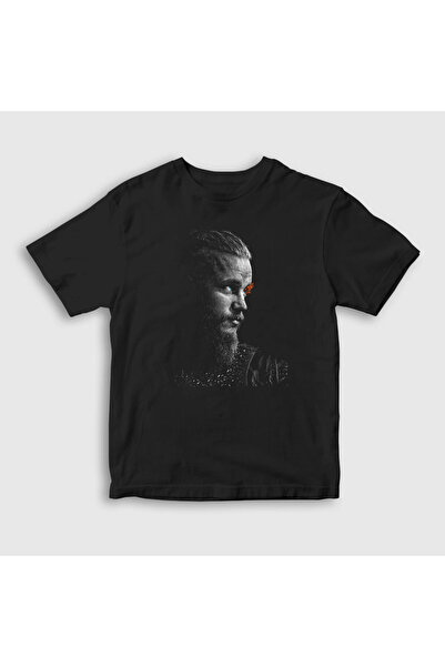 Presmono Unisex dečje crne Ragnar V3 Vikings T-shirt 222412tt