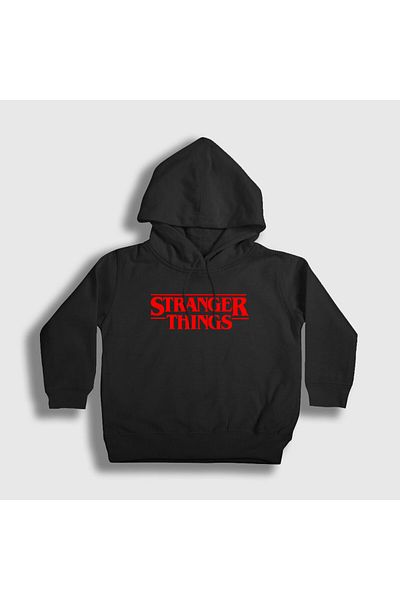 Presmono Унисекс детски суитшърт с качулка и черно лого V2 Stranger Things 219227tt