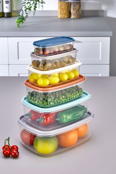 ASlife Home Set of 12 Rectangular Storage Containers 300 Ml, 500 Ml, 850 Ml, 1350 Ml, 2000 Ml, 3200 ml