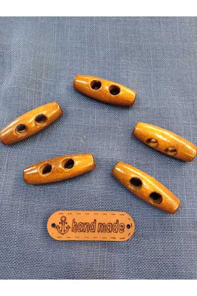 Elitt Ahşap çoban düğme deri arma