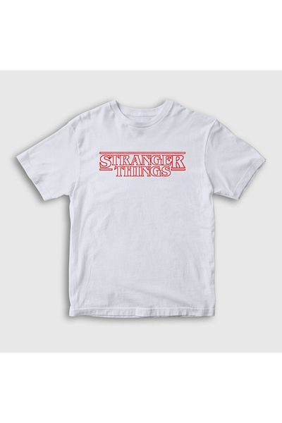 Presmono Stranger Things Unisex Παιδικό λευκό μπλουζάκι - 219087 ττ