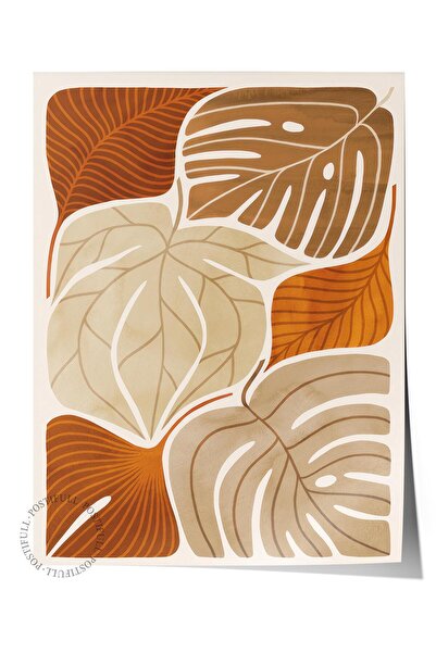 Postifull Αφίσα Warm Leaves, Αφίσα τοίχου χωρίς πλαίσιο, Κάθετη ζωγραφική τοί...