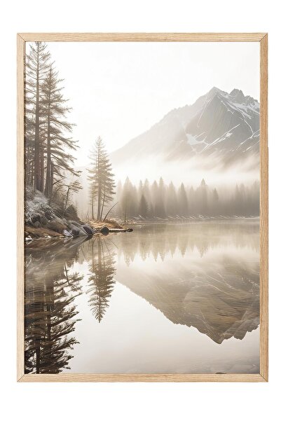 Postifull Pictură înrămată la răsărit de soare, cadru din lemn și poster, pic...