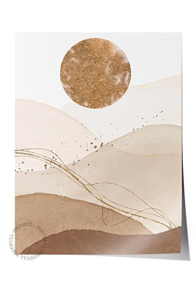 Postifull Αφίσα Golden Sun, Αφίσα τοίχου χωρίς πλαίσιο, Κάθετη ζωγραφική τοίχ...