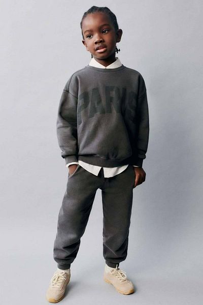 KIYAFET Paris Printed Crew Neck Boys Tracksuit Set