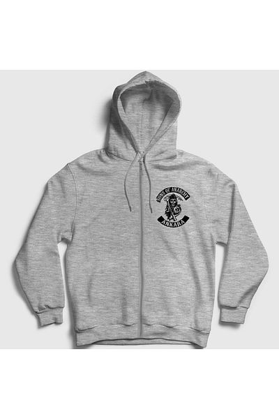 Presmono Φούτερ με κουκούλα Unisex Grey Ankara Sons Of Anarchy με φερμουάρ 214143 ττ