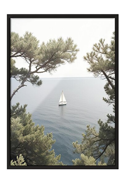 Postifull Tuscany Boat Çerçeveli Tablo, Siyah Çerçeve ve Poster, Dikey Duvar ...