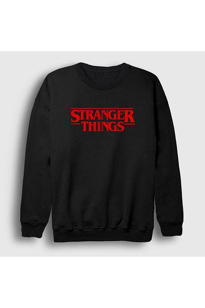 Presmono Унисекс суитшърт с черно лого V2 Stranger Things 219261tt