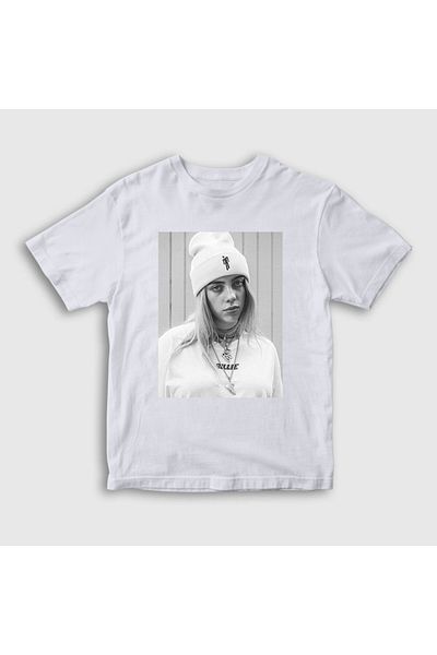 Presmono Unisex Παιδικό λευκό μπλουζάκι Billie Eilish 153711 tt