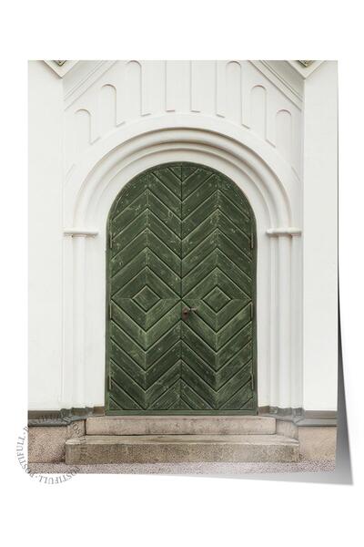 Postifull The Green Door Poster, Frameless Wall Poster, Vertical Wall Painting Comfort Series No: 108551