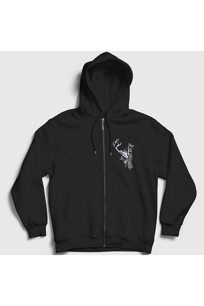 Presmono Φούτερ Unisex Μαύρο Skull Korpiklaani με φερμουάρ με κουκούλα 161981 ττ