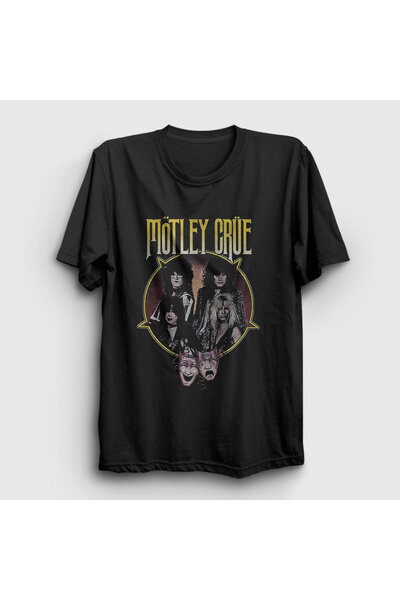 Presmono Unisex Siyah Band Mötley Crüe T-shirt 166910tt