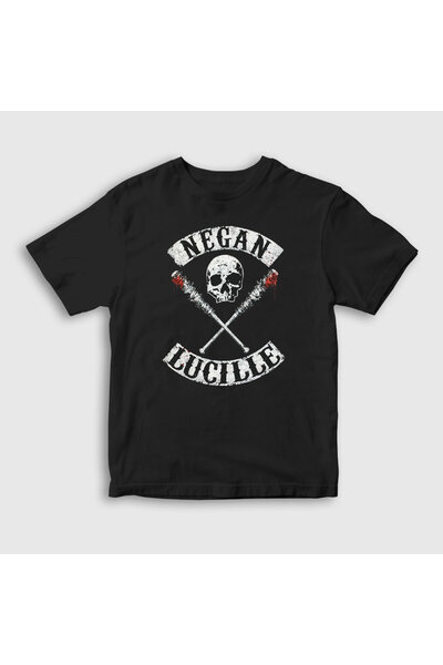 Presmono Unisex dečja crna Negan V3 The Walking Dead T-shirt 220392tt