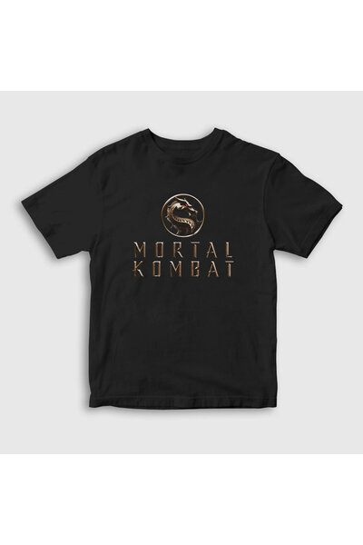 Presmono Unisex dečji crni logo V2 Mortal Kombat T-shirt 147232tt