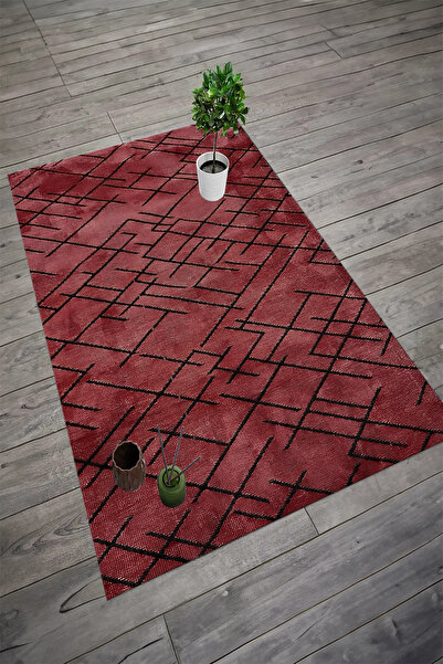 Viyana Home Kaymaz Taban Çizgi Detaylı İskandinav Model Yıkanabilir Yolluk Mu...