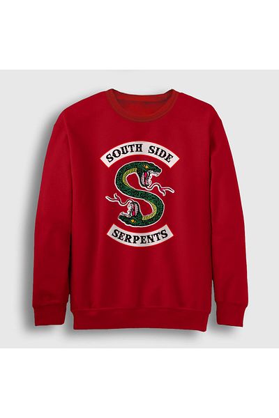 Presmono Унисекс червен суитшърт с надпис „South Side Serpents Riverdale“ 207549tt