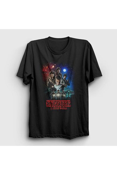 Presmono Μπλουζάκι Unisex Μαύρο Εξώφυλλο Stranger Things 217821 ττ