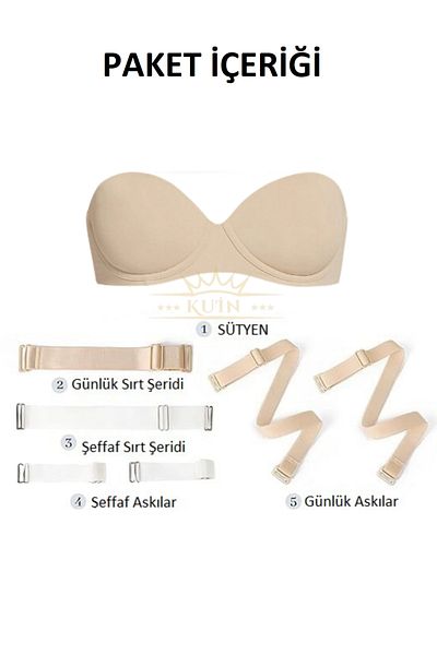 KUIN Sutien cu bretele transparente la spate (Fără umplutură - FĂRĂ SUPORT)