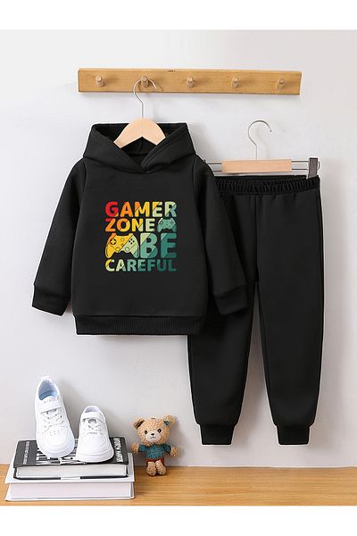 Let's Wear طقم بدلة رياضية للأطفال بغطاء للرأس