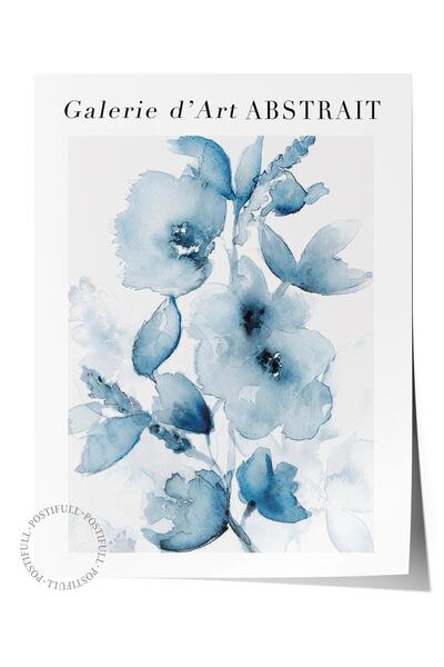 Postifull Fleurs Bleues No2 Poster, Çerçevesiz Duvar Posteri, Dikey Duvar Tab...