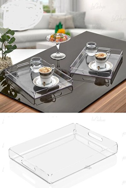 Online Kapında Lüks   Dikdörtgen Şekillli Dekoratif Pleksi Servis Sunum Ikram...