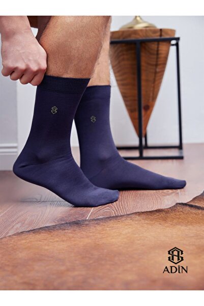 Adin Bambu Erkek Soket Çorap Dikişsiz Lacivert 6’lı (ALTIN SERİSİ)
