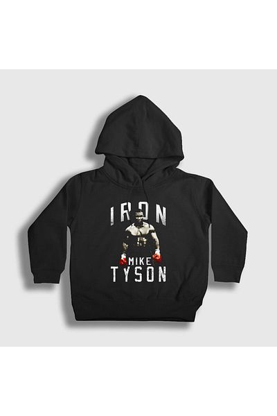 Presmono Унисекс детски черен суитшърт с качулка Iron Mike Tyson 158172tt