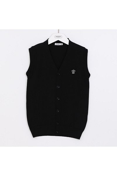 WANEX Boy's Black Vest - Buttoned, Model 13010