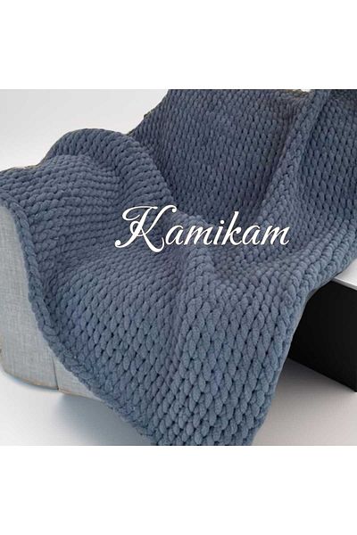 KAMİKAM بطانية أطفال وتلفزيون محبوكة يدويًا من القطيفة والمخملية الناعمة من أليز، شال للأريكة