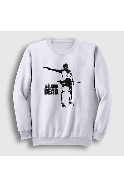 Presmono Unisex Λευκές Σιλουέτες The Walking Dead Φούτερ 220919 ττ