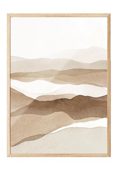 Postifull Pictură înrămată cu părți de nisip, cadru din lemn și poster, pictură verticală pe perete, seria Comfort NR:108335