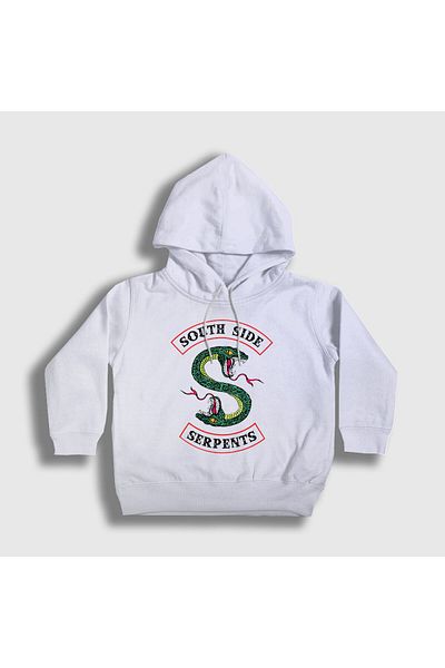 Presmono Hanorac cu glugă Riverdale alb South Side Serpents pentru copii unisex207457tt