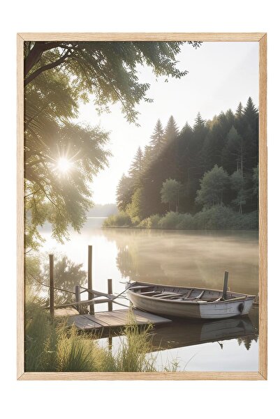 Postifull Sunrise at the Pier  Çerçeveli Tablo, Dikey Duvar Tablosu Comfort S...