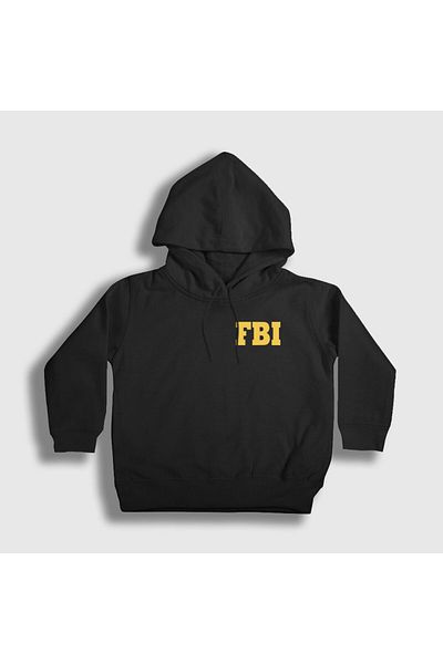 Presmono Унисекс детски черен суитшърт с качулка FBI The Blacklist 183052tt