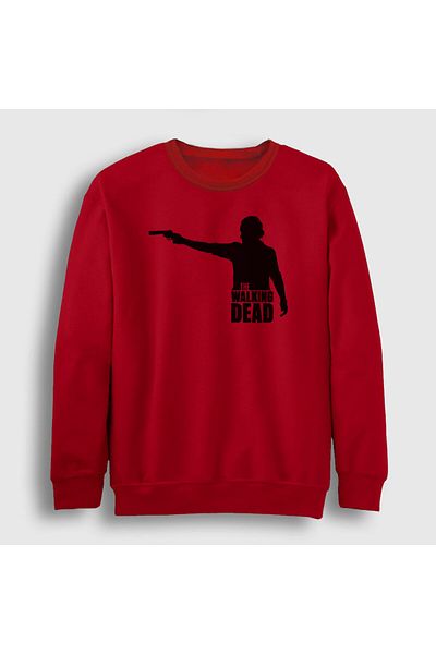 Presmono Унисекс червен суитшърт Shot The Walking Dead 220767tt