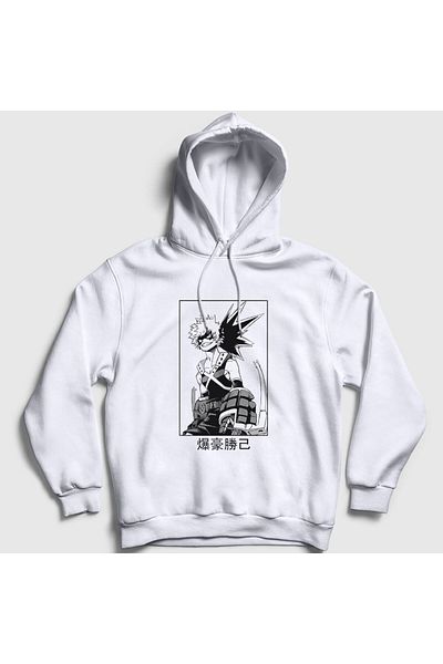 Presmono Unisex Λευκό Bakugo Smile Anime Boku No Hero Academia Φούτερ με κουκούλα 234427 ττ