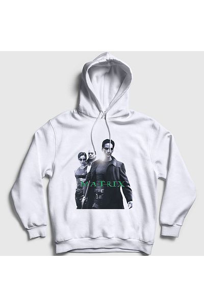 Presmono Unisex White Neo Ταινία The Matrix Hooded φούτερ 253947 ττ
