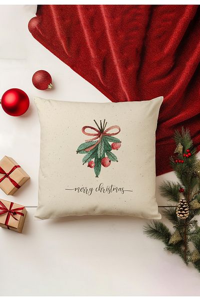 Filamente Christmas Themed Throw Pillow Cover / Christmas - Christmas Cushion Cover (Double-Sided Printed - Hidden Zipper)