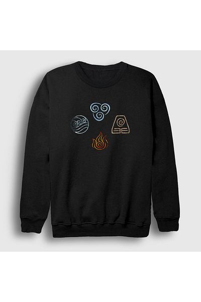 Presmono Unisex Avatar - The Last Airbender Μαύρο φούτερ Anime 262681 ττ
