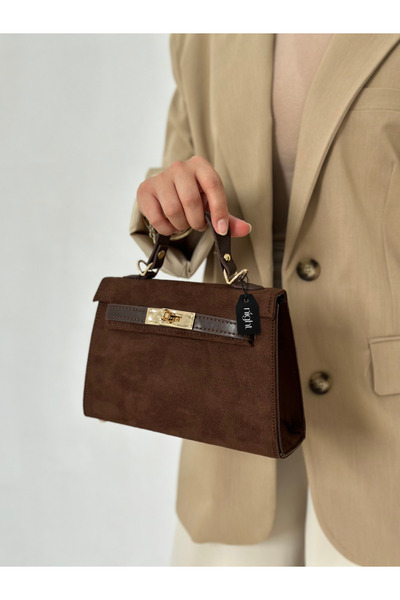 Night Dámská kabelka do ruky a přes rameno Natalie Model Suede Bitter Brown